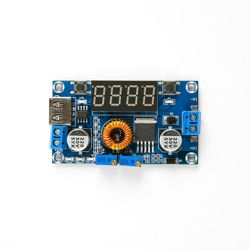 Понижающий преобразователь напряжения XL4015 с дисплеем на 4 символа, DC-DC 5А